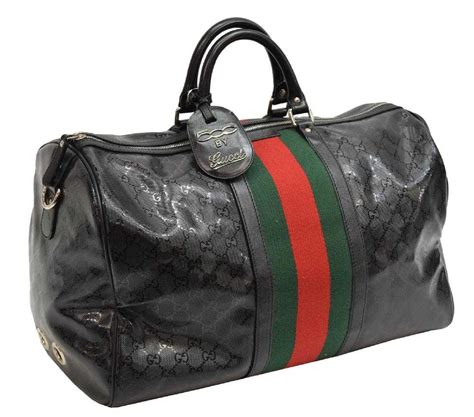 gucci black monogram bag|gucci monogram duffle bag.